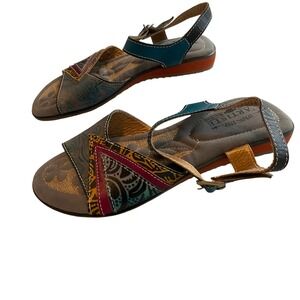 L'Artiste Spring Step Goldenite Tom Women's Sandals Genuine Leather‎ Size 38